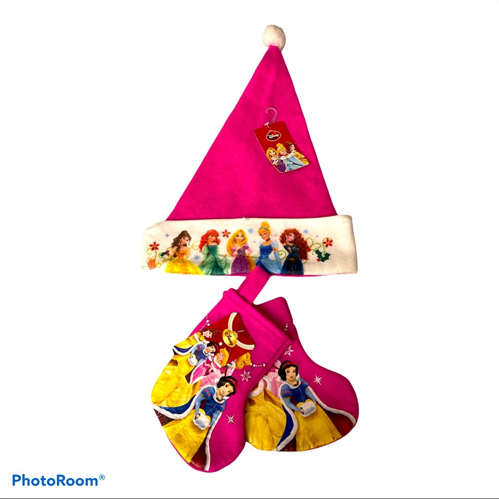 Disney Princess christmas hat & 2 mini 7”stocking - Picture 1 of 10